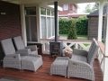 Veranda, Veranda Plaza, Glazen schuifwanden, terrasoverkapping, overkapping, buitenkamer, tuinkamer, Carport houtkachel, lichtstraat, daklicht, balustrade, terrasverwarming, tuin, terras, houten vloer.