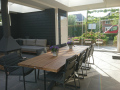 Veranda, Veranda Plaza,  terrasoverkapping, overkapping, buitenkamer, tuinkamer, Carport houtkachel, lichtstraat, daklicht, Glazen schuifwanden, balustrade, hekwerk, terrasverwarming, tuin, terras, houten vlondervloer.
