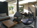 Veranda, Veranda Plaza,  terrasoverkapping, overkapping, buitenkamer, tuinkamer, Carport houtkachel, lichtstraat, daklicht, Glazen schuifwanden, balustrade, hekwerk, terrasverwarming, tuin, terras, houten vlondervloer.