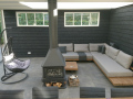 Veranda, Veranda Plaza,  terrasoverkapping, overkapping, buitenkamer, tuinkamer, Carport houtkachel, lichtstraat, daklicht, Glazen schuifwanden, balustrade, hekwerk, terrasverwarming, tuin, terras, houten vlondervloer.