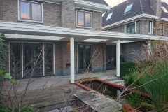 Veranda, Veranda Plaza,  terrasoverkapping, overkapping, buitenkamer, tuinkamer, Carport houtkachel, lichtstraat, daklicht, Glazen schuifwanden, balustrade, hekwerk, terrasverwarming, tuin, terras, houten vlondervloer.