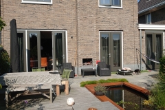 Veranda, Veranda Plaza,  terrasoverkapping, overkapping, buitenkamer, tuinkamer, Carport houtkachel, lichtstraat, daklicht, Glazen schuifwanden, balustrade, hekwerk, terrasverwarming, tuin, terras, houten vlondervloer.