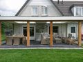 Veranda, Veranda Plaza,  terrasoverkapping, overkapping, buitenkamer, tuinkamer, Carport houtkachel, lichtstraat, daklicht, Glazen schuifwanden, balustrade, hekwerk, terrasverwarming, tuin, terras, houten vlondervloer.