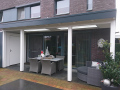Veranda, Veranda Plaza,  terrasoverkapping, overkapping, buitenkamer, tuinkamer, Carport houtkachel, lichtstraat, daklicht, Glazen schuifwanden, balustrade, hekwerk, terrasverwarming, tuin, terras, houten vlondervloer.