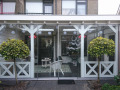 Veranda, Veranda Plaza,  terrasoverkapping, overkapping, buitenkamer, tuinkamer, Carport houtkachel, lichtstraat, daklicht, Glazen schuifwanden, balustrade, hekwerk, terrasverwarming, tuin, terras, houten vlondervloer.
