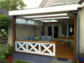 Veranda, Veranda Plaza,  terrasoverkapping, overkapping, buitenkamer, tuinkamer, Carport houtkachel, lichtstraat, daklicht, Glazen schuifwanden, balustrade, hekwerk, terrasverwarming, tuin, terras, houten vlondervloer.