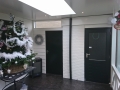 Veranda, Veranda Plaza, Glazen schuifwanden, terrasoverkapping, overkapping, buitenkamer, tuinkamer, Carport houtkachel, lichtstraat, daklicht, balustrade, hekwerk, terrasverwarming, tuin, terras, houten vloer.
