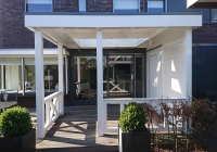 Veranda, Veranda Plaza, terrasoverkapping, overkapping, buitenkamer, tuinkamer, houtkachel, lichtstraat, Glazen schuifwanden, daklicht, balustrade, terrasverwarming, tuin, terras carport, terras, vlonder