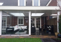 Veranda, Veranda Plaza, terrasoverkapping, overkapping, buitenkamer, tuinkamer, houtkachel, lichtstraat, Glazen schuifwanden, daklicht, balustrade, terrasverwarming, tuin, terras carport, terras, vlonder