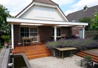 Veranda, Veranda Plaza, terrasoverkapping, overkapping, buitenkamer, tuinkamer, houtkachel, lichtstraat, Glazen schuifwanden, daklicht, balustrade, terrasverwarming, tuin, terras carport, terras, vlonder