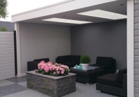 Veranda, Veranda Plaza, terrasoverkapping, overkapping, buitenkamer, tuinkamer, houtkachel, lichtstraat, Glazen schuifwanden, daklicht, balustrade, terrasverwarming, tuin, terras carport, terras, vlonder