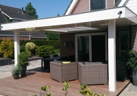 Veranda, Veranda Plaza, terrasoverkapping, overkapping, buitenkamer, tuinkamer, houtkachel, lichtstraat, Glazen schuifwanden, daklicht, balustrade, terrasverwarming, tuin, terras carport, terras, vlonder